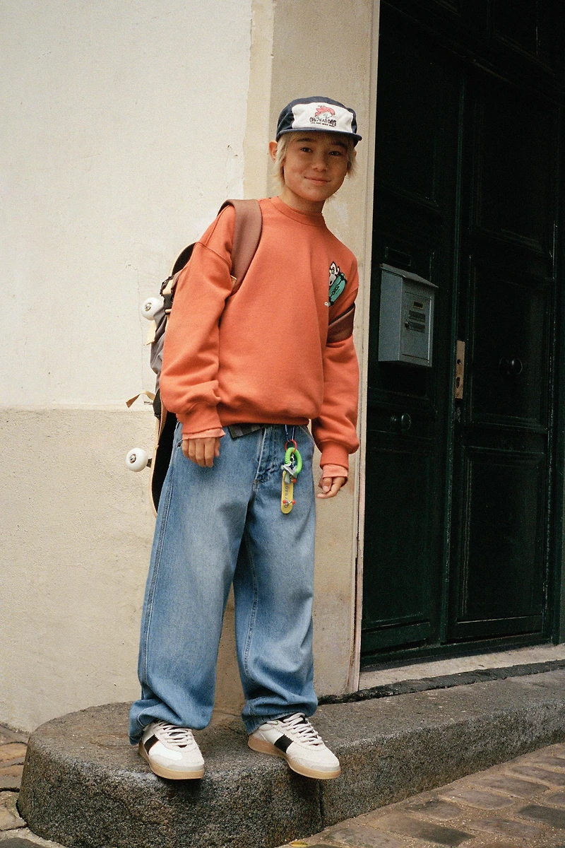 3-14 YEARS/ EMBROIDERED WASHED EFFECT CAP