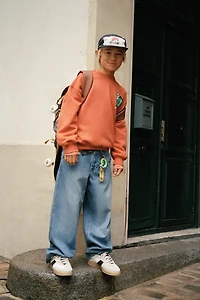 3-14 YEARS/ EMBROIDERED WASHED EFFECT CAP