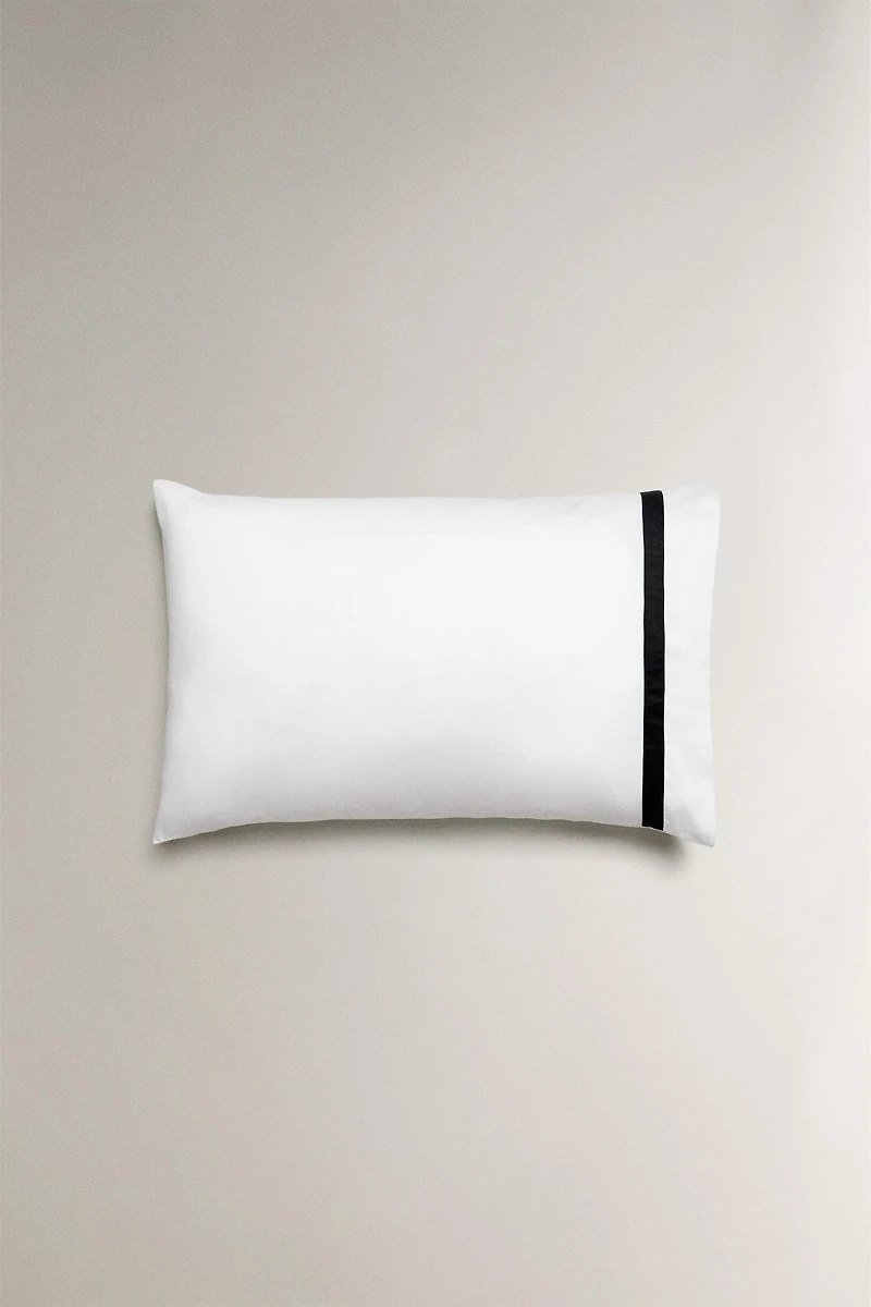 BORDERED SATEEN PILLOWCASE