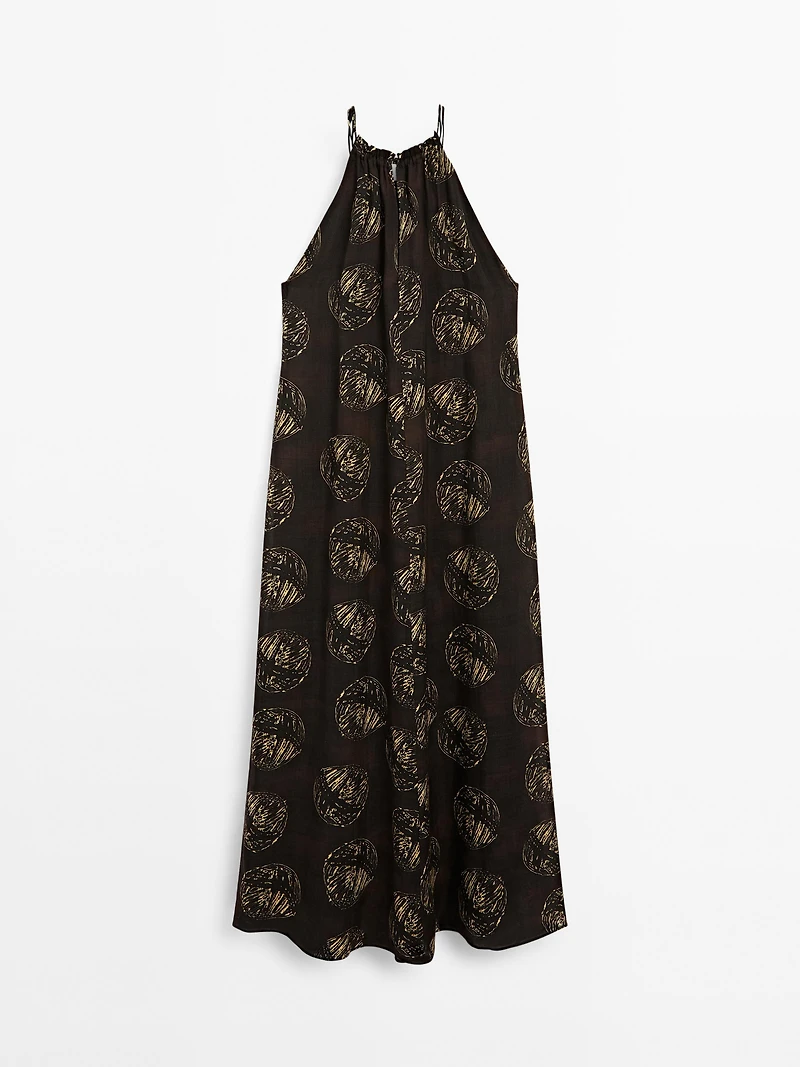 Robe longue imprimée ramie