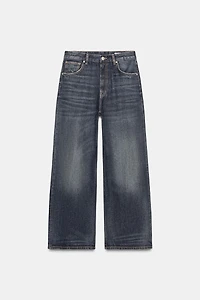 TRF RIPPED MID-RISE BAGGY JEANS