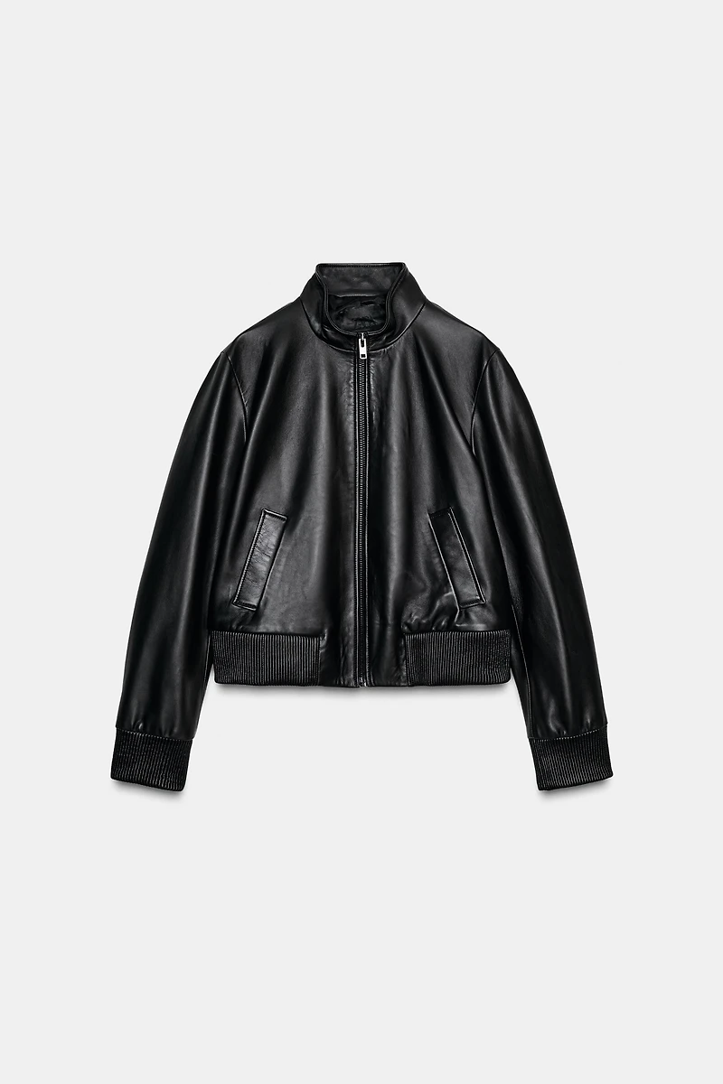 BLOUSON BOMBER EN CUIR ZW COLLECTION LIMITED EDITION