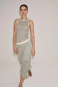 ASYMMETRIC STRIPED SKIRT