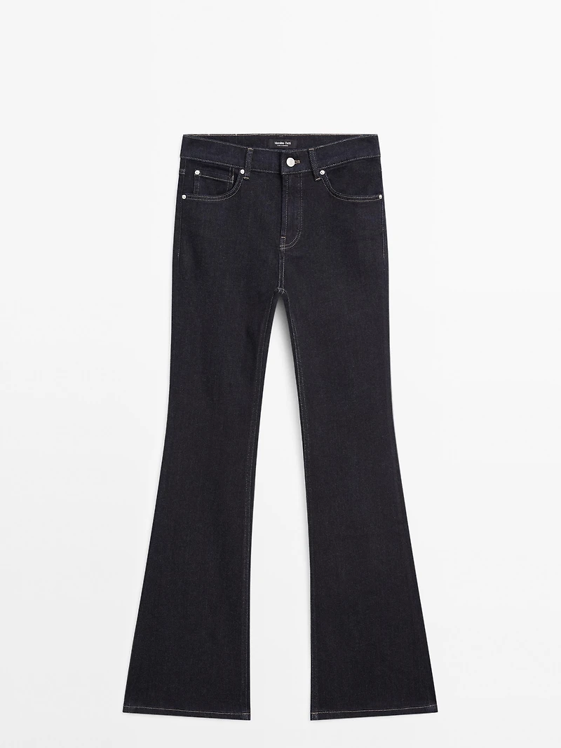 High waist bell bottom skinny jeans