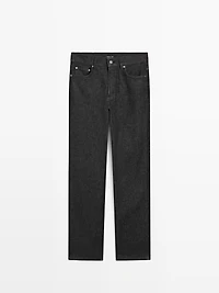 High-waist straight-leg jeans