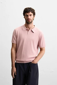 RIB KNIT POLO SHIRT