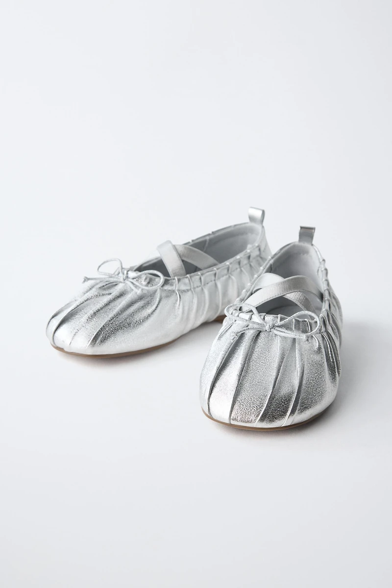 METALLIC BALLET FLATS