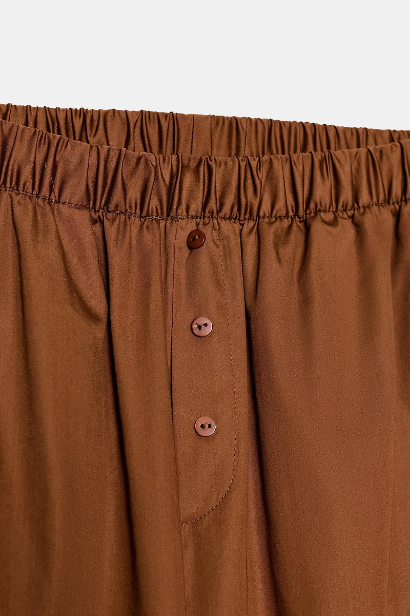 CONTRAST POPLIN PAJAMA PANTS
