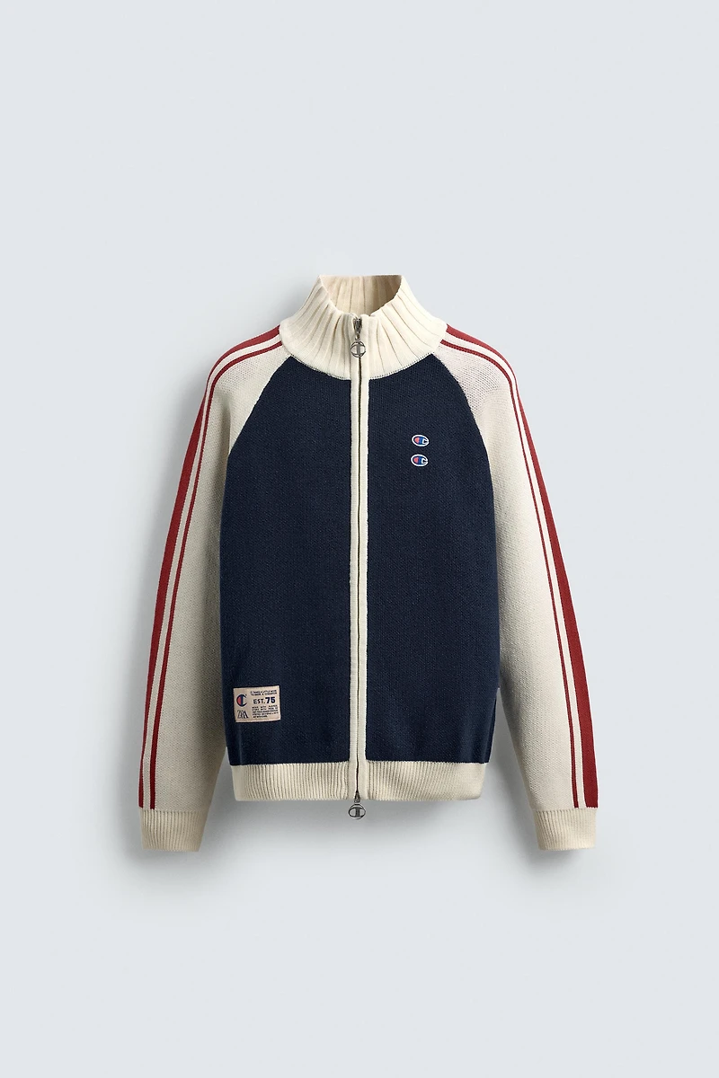 GILET EN MAILLE COLOR BLOCK BANDES CHAMPION ® X ZARA