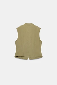 COTTON MINI-BUTTON VEST