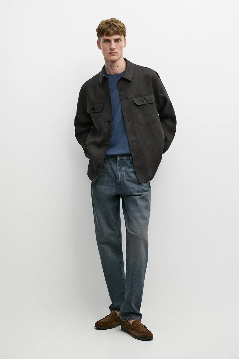 Surchemise poches lin total look