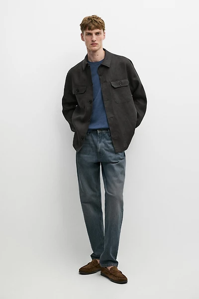 Surchemise poches lin total look