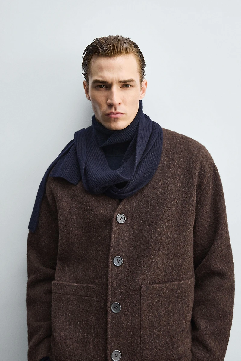 RELAXED FIT TEXTURED CARDIGAN