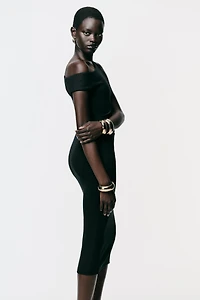 RUCHED MIDI DRESS
