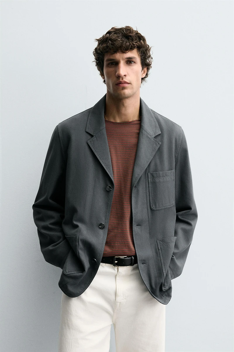TEXTURED RELAXED FIT BLAZER