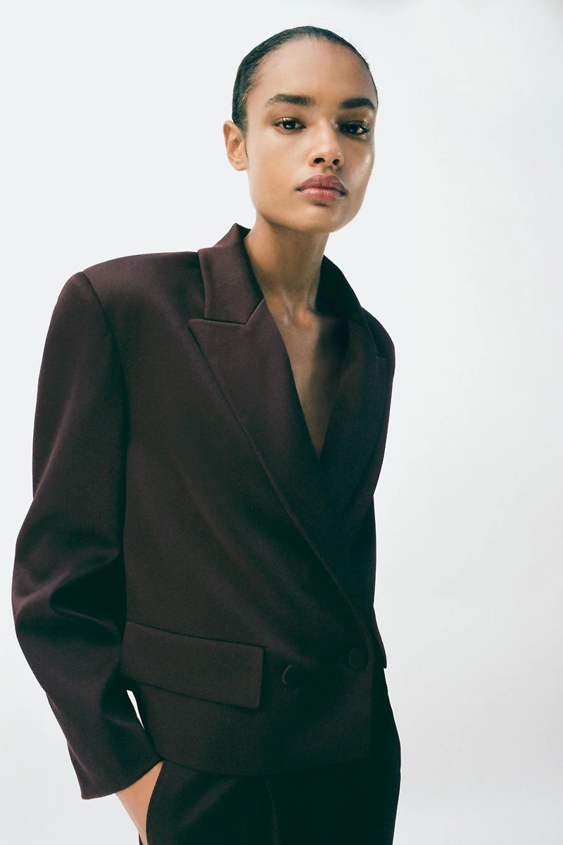 SATIN DOUBLE BREASTED BLAZER