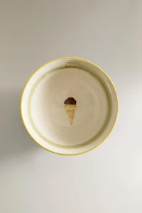 STONEWARE BOWL WITH ICE CREAM DESIGN