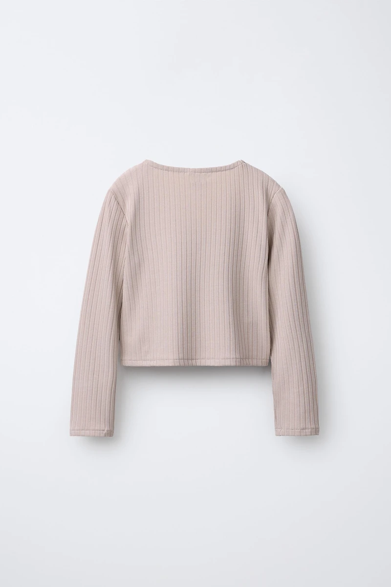 T-SHIRT CROISÉ CANNELÉ BALLET