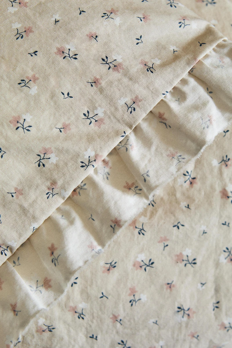 CHILDREN'S RUFFLED DUVET COVER WITH FLOWERS