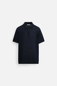 COTTON - SILK BLEND KNIT POLO