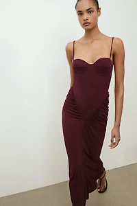 DRAPED BUSTIER DRESS