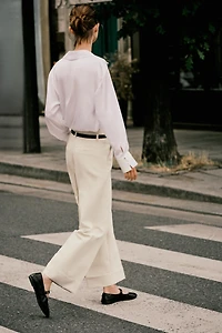 PANTALON BAS AVEC REVERS ET CEINTURE