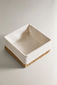 SQUARE FABRIC-LINED BASKET