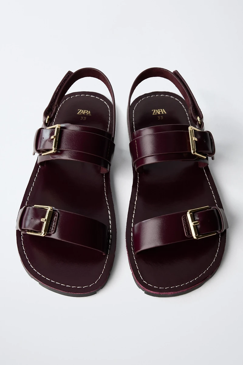 LEATHER BUCKLE SANDALS