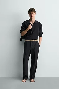 POLO EN MAILLE DE COTON ET LIN