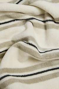 SERVIETTE DE PLAGE VELOUR RAYURES COMBINÉES