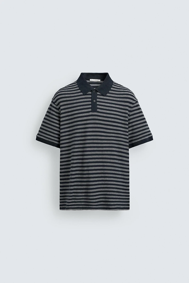 REGULAR FIT STRIPED JACQUARD POLO