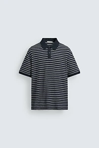 REGULAR FIT STRIPED JACQUARD POLO
