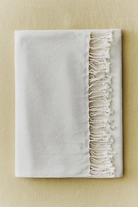COTTON BEACH TOWEL WITH FRINGE