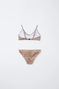 6-14 YEARS/ ANIMAL PRINT CUT-OUT BIKINI