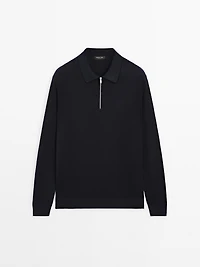 Pull polo maille fermeture Éclair