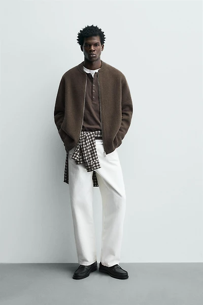 VESTE 100 % LAINE ZIPPÉE