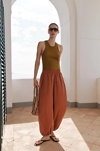 ELASTIC WAIST BALLOON PANTS