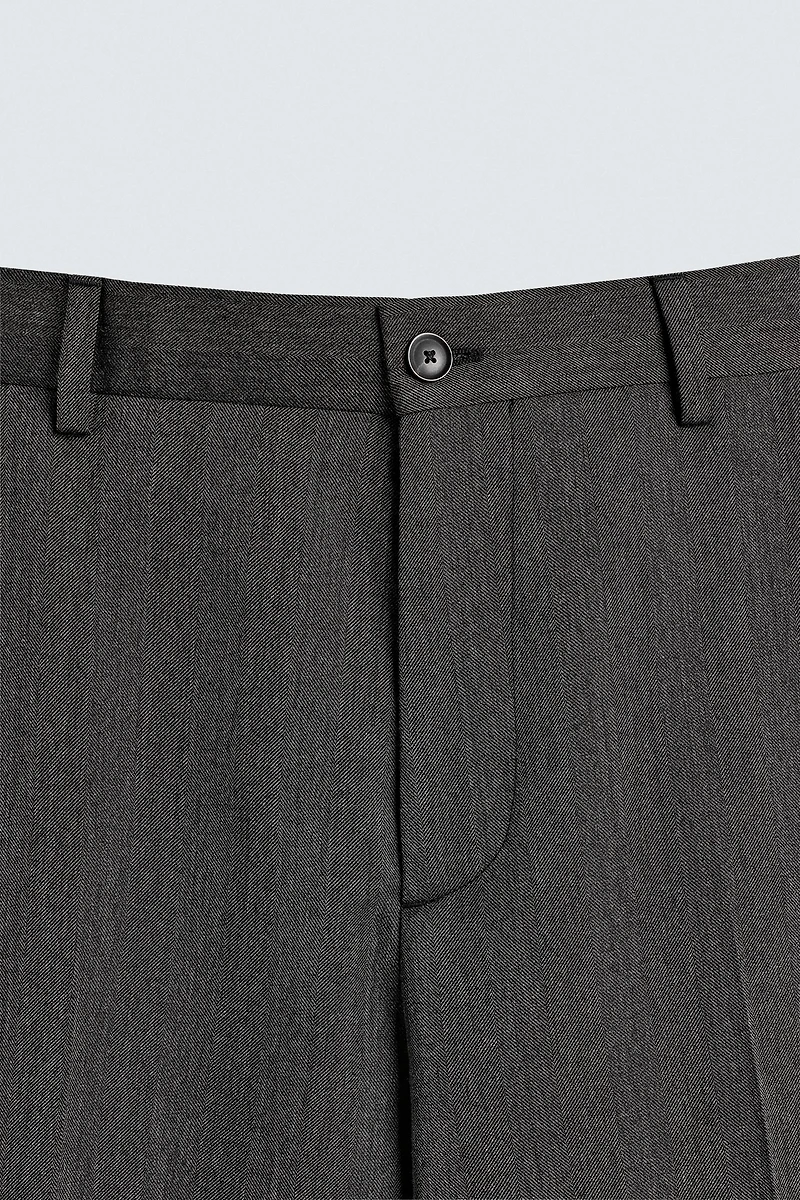 HERRINGBONE SUIT PANTS