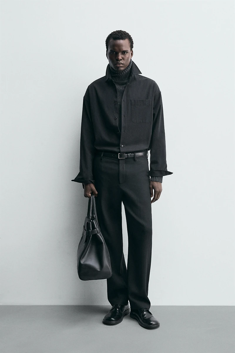 100% WOOL STRAIGHT FIT PANTS