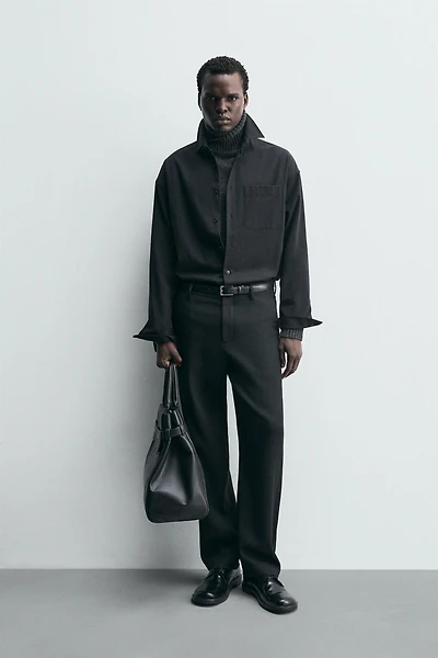 100% WOOL STRAIGHT FIT PANTS