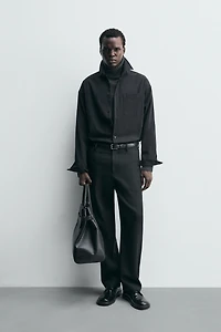 100% WOOL STRAIGHT FIT PANTS