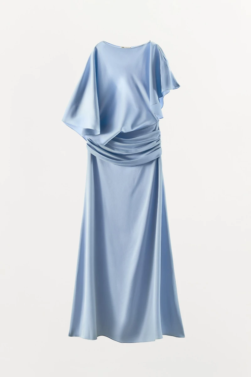 ROBE SATINÉE ASYMÉTRIQUE CAPE