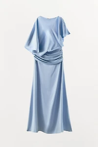 ROBE SATINÉE ASYMÉTRIQUE CAPE