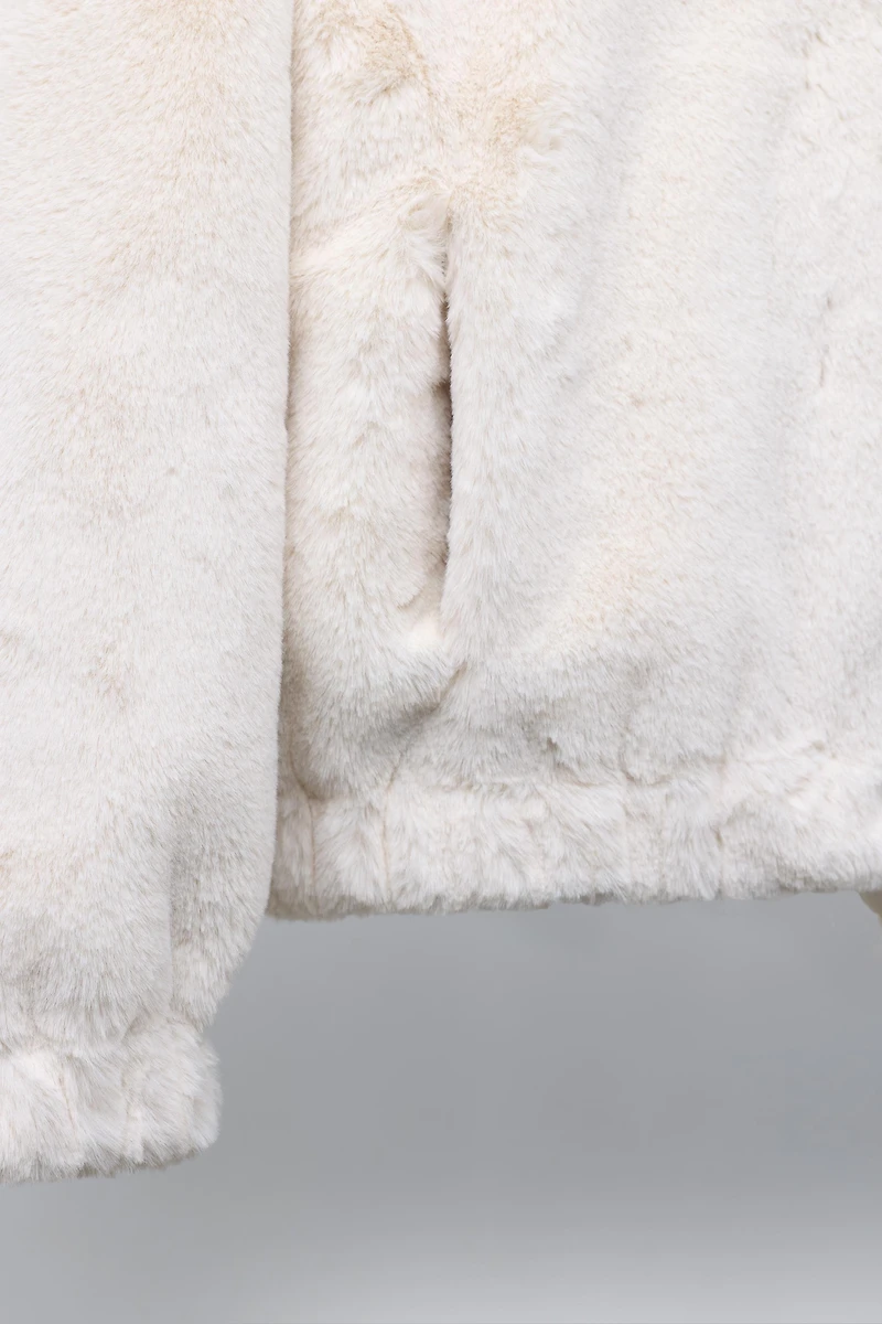 FAUX FUR HOODED JACKET