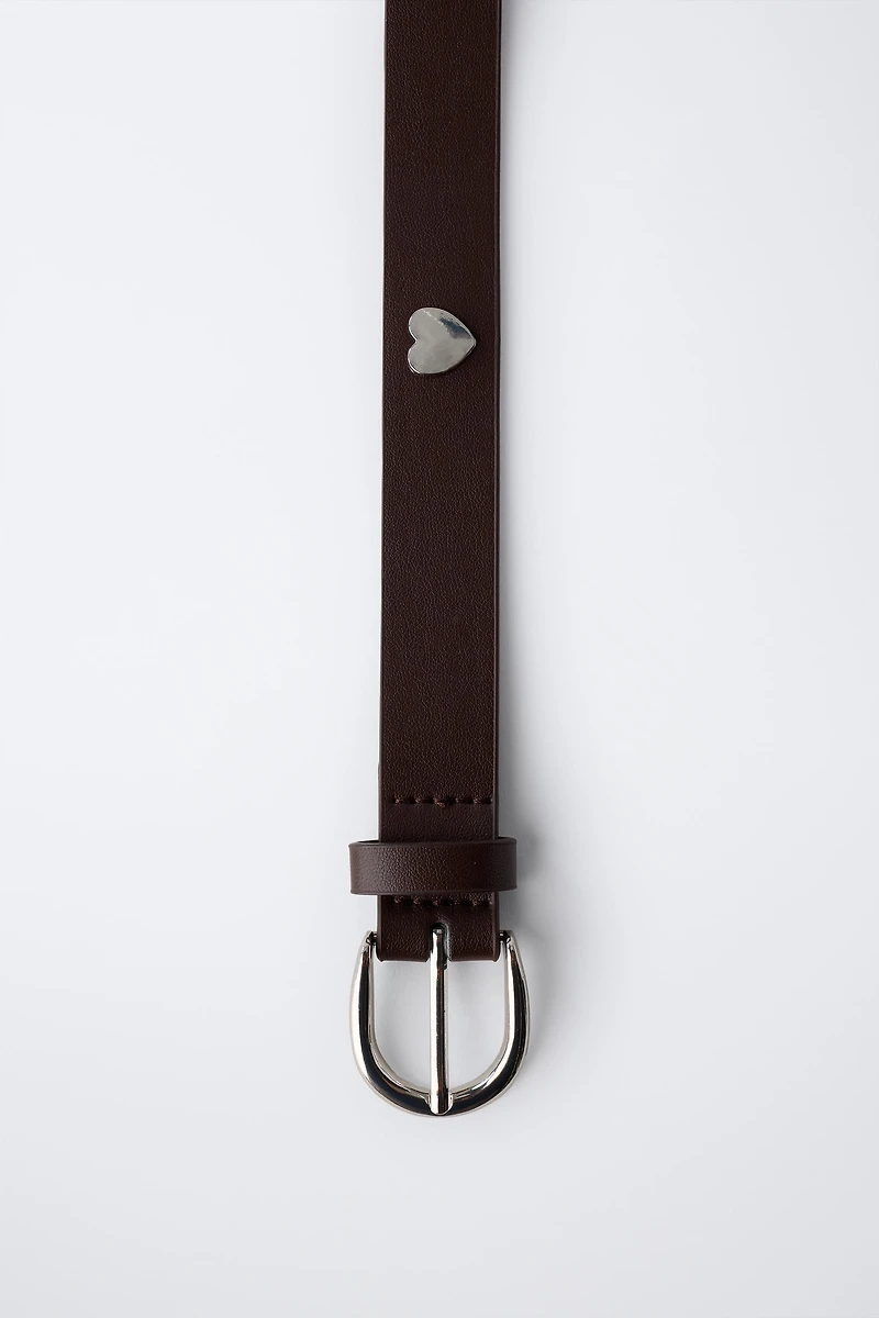 HEART STUD FAUX LEATHER BELT