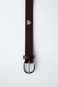 HEART STUD FAUX LEATHER BELT