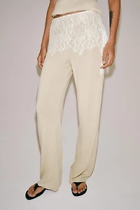 RIBBED LACE PANTS