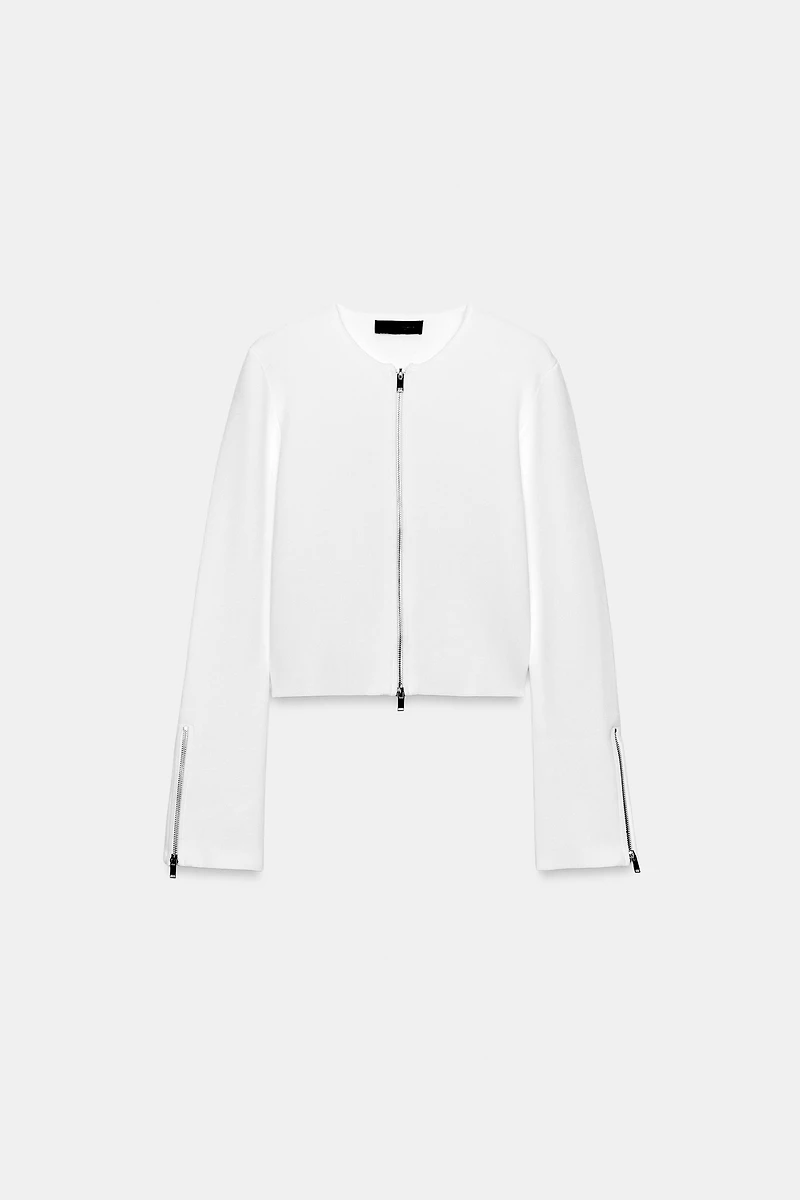 ZIPPERED CARDIGAN
