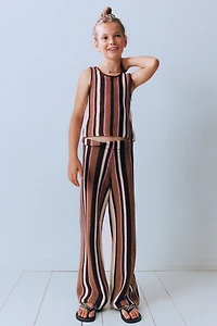 STRIPED KNIT PANTS