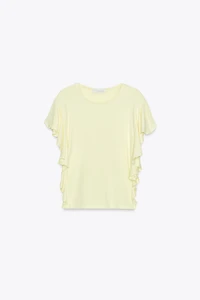 RUFFLED SLEEVE T-SHIRT